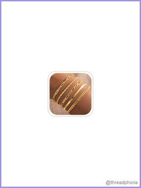 Waterproof 14K Gold Plated Bracelet Set for Women Adjustable